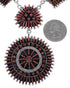 Silver Jewelry Red Oyster Shell Needlepoint Link Necklace Set PX37832