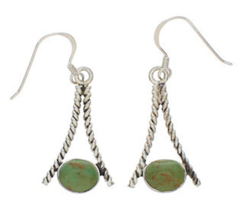 Southwestern Silver And Turquoise Hook Dangle Earrings Jewelry TX26383