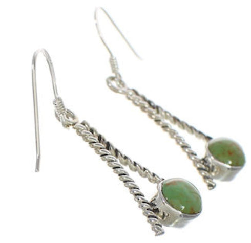 Southwestern Silver And Turquoise Hook Dangle Earrings Jewelry TX26383