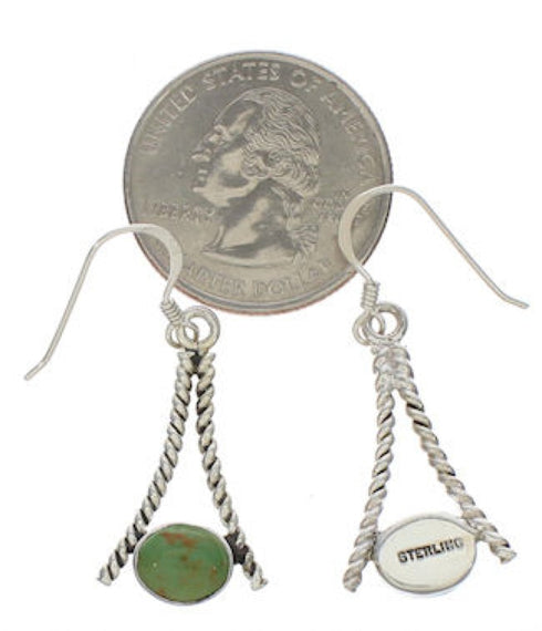 Southwestern Silver And Turquoise Hook Dangle Earrings Jewelry TX26383