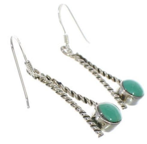 Southwestern Sterling Silver Turquoise Post Dangle Earrings TX26387