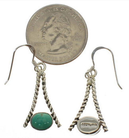Southwestern Sterling Silver Turquoise Post Dangle Earrings TX26387