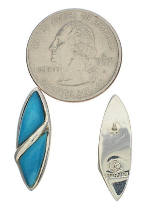 Sterling Silver Jewelry Turquoise Southwestern Post Earrings TX26401