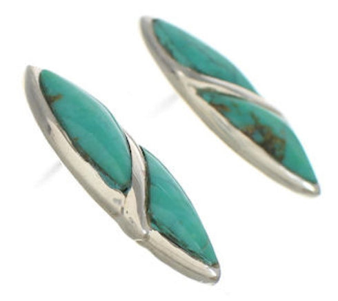 Turquoise Sterling Silver Southwestern Post Earrings Jewelry TX26412