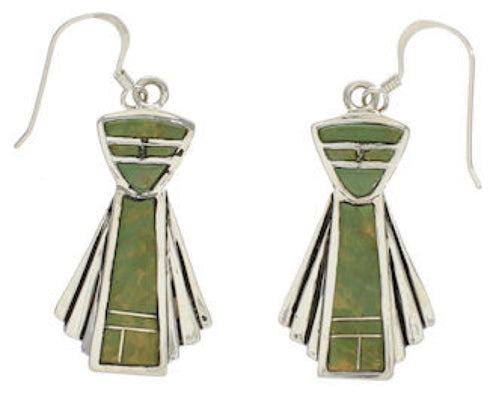 Sterling Silver Turquoise Hook Earrings Southwestern Jewelry TX26439