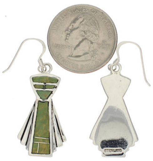 Sterling Silver Turquoise Hook Earrings Southwestern Jewelry TX26439