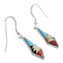 Multicolor Inlay Sterling Silver Southwest Earrings FX31203