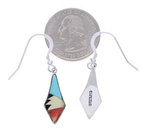 Multicolor Inlay Sterling Silver Southwest Earrings FX31203
