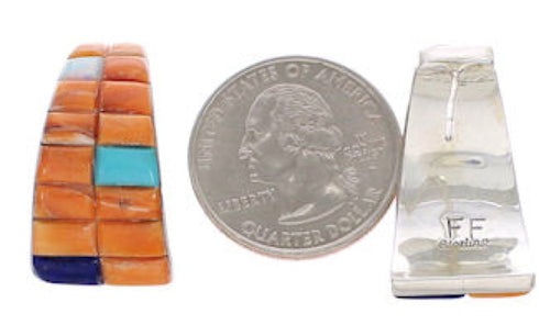 Multicolor Genuine Sterling Silver Post Hoop Earrings FX31240