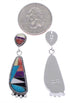Multicolor Silver Southwest Post Dangle Earrings FX31215