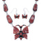 Southwest Butterfly Multicolor Silver Earrings Link Necklace PX37089