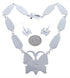Southwest Butterfly Multicolor Silver Earrings Link Necklace PX37089
