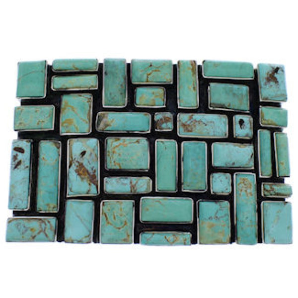 Turquoise Southwestern Genuine Sterling Silver Belt Buckle EX30171