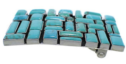 Southwestern Turquoise Authentic Sterling Silver Belt Buckle EX30173