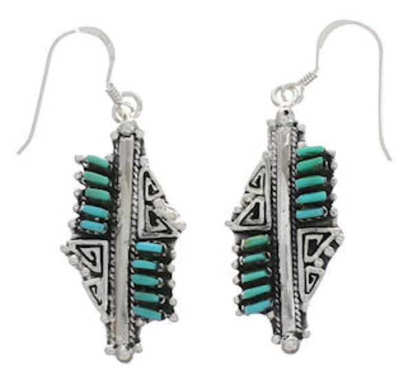 Southwest Turquoise Needlepoint Water Wave Hook Earrings EX24768