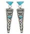 Genuine Sterling Silver Turquoise Inlay Post Dangle Earrings EX24787