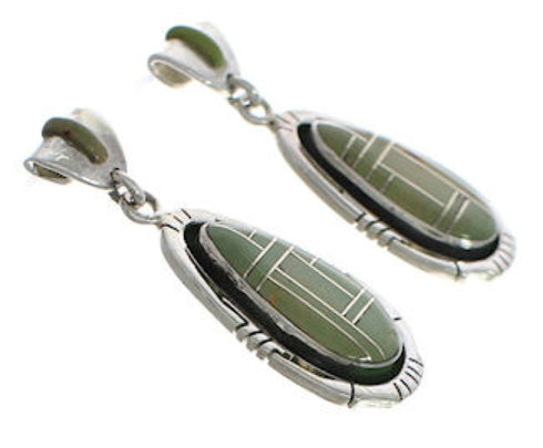 Sterling Silver Turquoise Inlay Jewelry Post Dangle Earrings EX24813