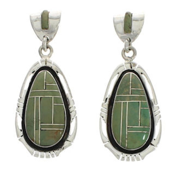 Southwest Turquoise Inlay Jewelry Post Dangle Earrings EX24823