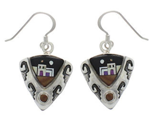 Multicolor Native American Pueblo Village Design Earrings EX33141