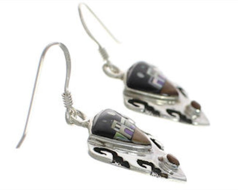 Multicolor Native American Pueblo Village Design Earrings EX33141