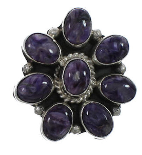 Charoite Sterling Silver Navajo Jewelry Ring Size 6 EX26346