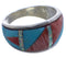Sterling Silver Multicolor WhiteRock Wild Fire Ring Size 7-1/2 TX43660