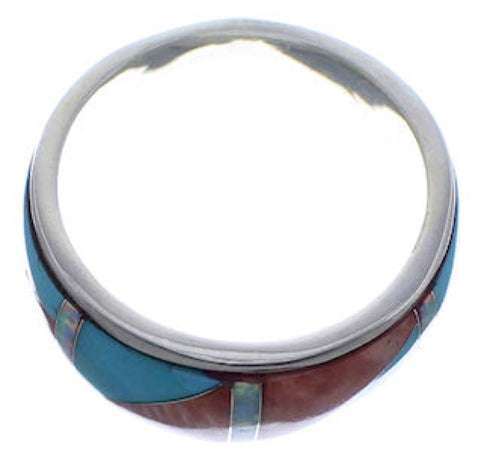 Sterling Silver Multicolor WhiteRock Wild Fire Ring Size 7-1/2 TX43660