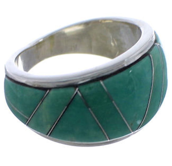 Silver Eagle Valley WhiteRock Turquoise Ring Size 6-1/2 TX43688