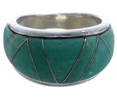 Silver Eagle Valley WhiteRock Turquoise Ring Size 6-1/2 TX43688