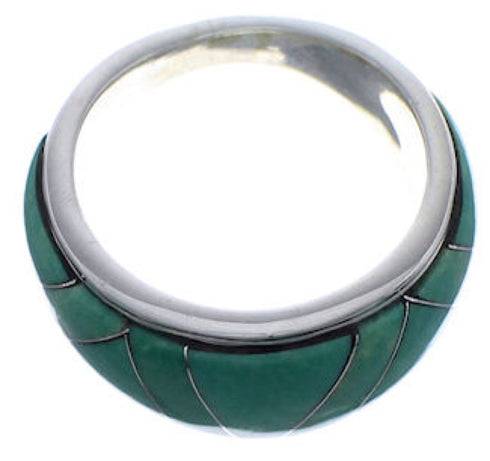 Silver Eagle Valley WhiteRock Turquoise Ring Size 6-1/2 TX43688