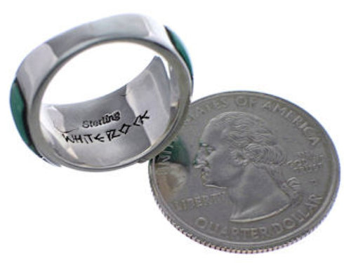 Silver Eagle Valley WhiteRock Turquoise Ring Size 6-1/2 TX43688