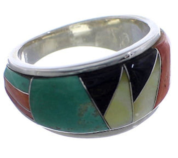 Genuine Sterling Silver WhiteRock Multicolor Ring Size 5-3/4 TX43722