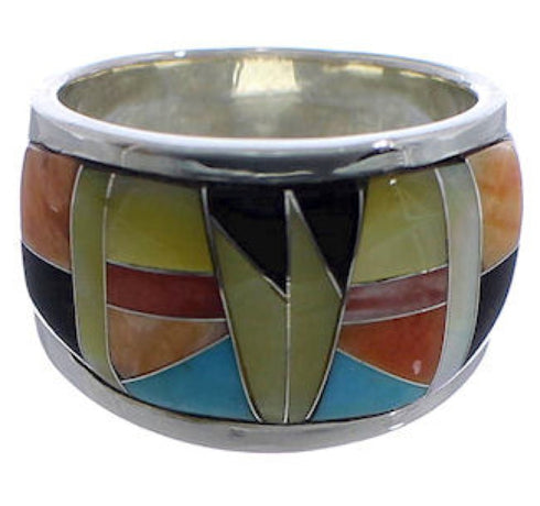 Sunset WhiteRock Sterling Silver Multicolor Ring Size 5-1/2 TX43727