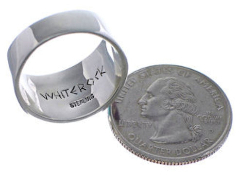 Sunrise WhiteRock Multicolor Inlay Silver Ring Size 8-1/4 TX43816