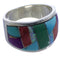 Sunrise WhiteRock Multicolor Silver Ring Size 6-1/2 TX43819