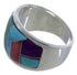 Sunrise WhiteRock Multicolor Silver Ring Size 6-1/2 TX43819