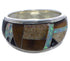 WhiteRock Multicolor Sterling Silver Ring Size 7-1/2 TX43891