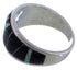 Opal Black Inlay Midnight Sky WhiteRock Silver Ring Size 6-3/4 TX43933