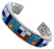 Multicolor Inlay Sterling Silver Jewelry Cuff Bracelet MX28100