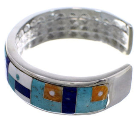 Multicolor Inlay Sterling Silver Jewelry Cuff Bracelet MX28100