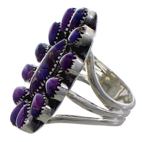 Magenta Turquoise Silver Jewelry Ring Size 6-1/4 PX43857