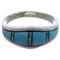 Genuine Sterling Silver Turquoise Opal Inlay Ring Size 6-1/2 CX48411