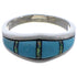 Genuine Sterling Silver Turquoise Opal Inlay Ring Size 6-1/2 CX48411