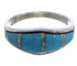 Turquoise Opal Inlay Sterling Silver Southwest Ring Size 7-3/4 CX48423