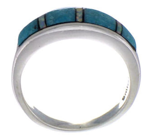 Sterling Silver Turquoise Opal Southwestern Ring Size 7-1/2 CX48433