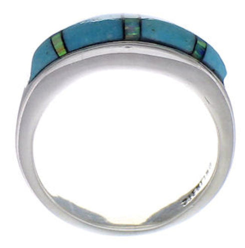 Turquoise Opal Sterling Silver Southwestern Ring Size 4-3/4 CX48435