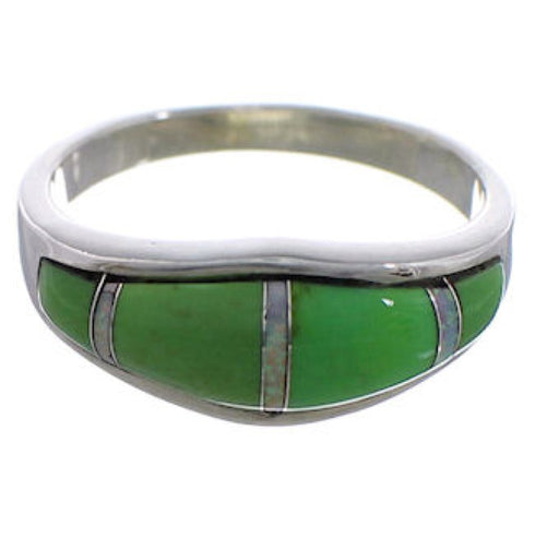 Mojave Turquoise Opal Inlay Sterling Silver Ring Size 7-3/4 CX48461