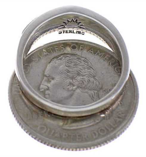 Southwestern Silver Mojave Turquoise Opal Ring Size 5-1/4 CX48456