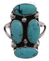 Turquoise Native American Sterling Silver Ring Size 7-3/4 EX25032