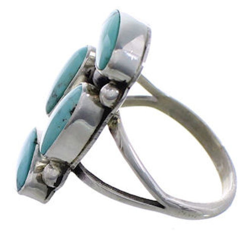 Turquoise Native American Sterling Silver Ring Size 7-3/4 EX25032